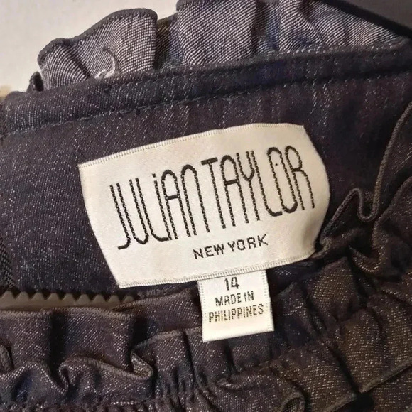 Julian Taylor Denim Ruffle Collar Dress - Picture 3 of 5